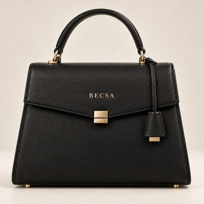 Becsa Women's Black Structured Handbag