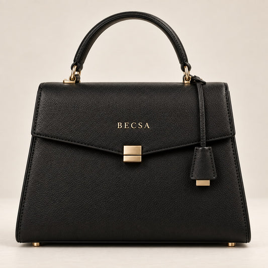 Becsa Women's Black Structured Handbag