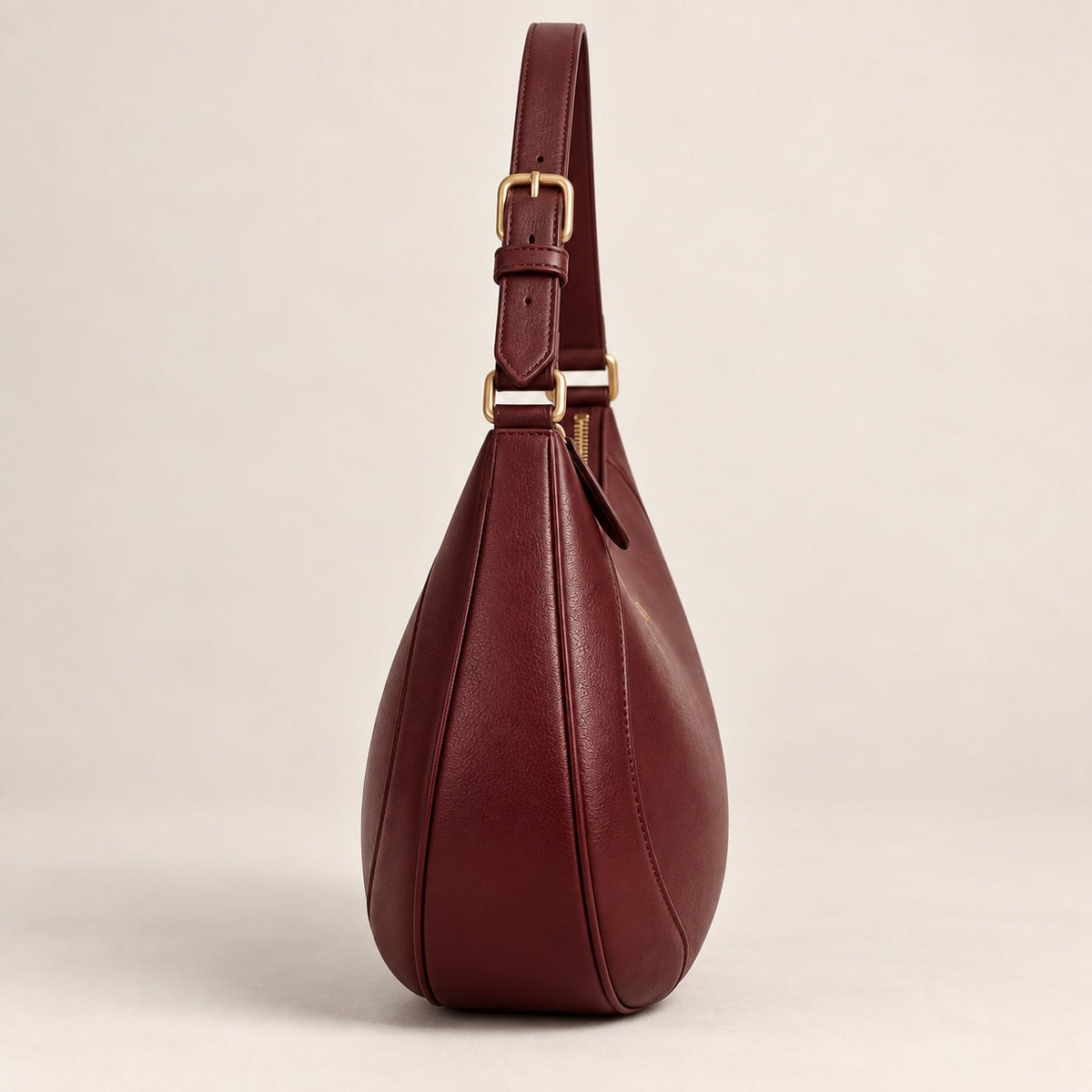 Becsa Women's Burgundy Hobo Shoulder Bag