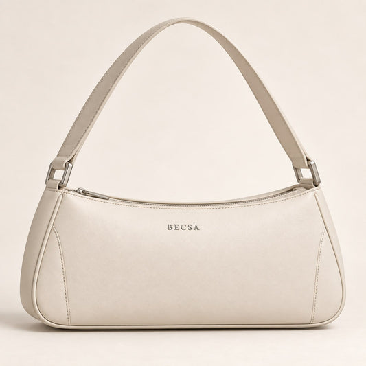 Becsa Women's Ivory Hobo Shoulder Bag