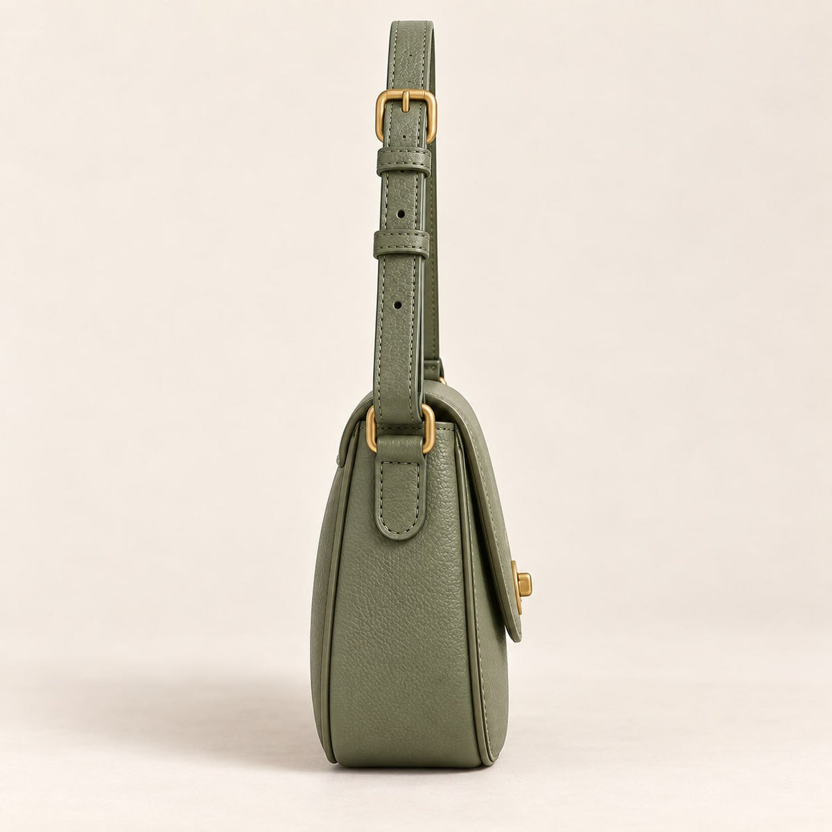 Becsa Women's Olive Green Saddle Shoulder Bag