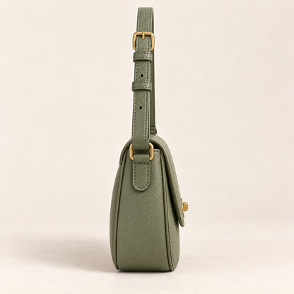 Becsa Women's Olive Green Saddle Shoulder Bag