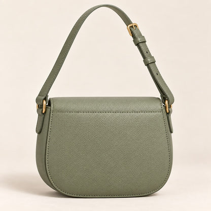 Becsa Women's Olive Green Saddle Shoulder Bag