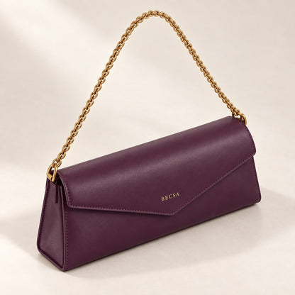 Becsa Women's Plum Chain Shoulder Bag