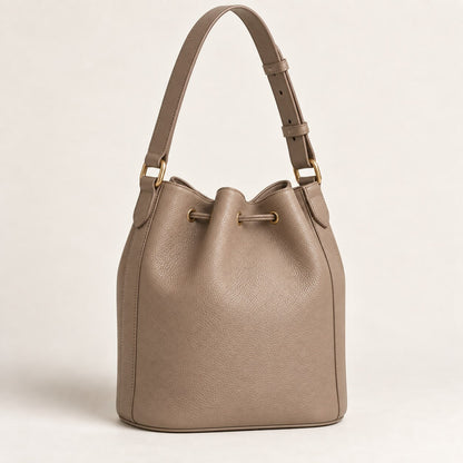 Becsa Women's Taupe Bucket Shoulder Bag